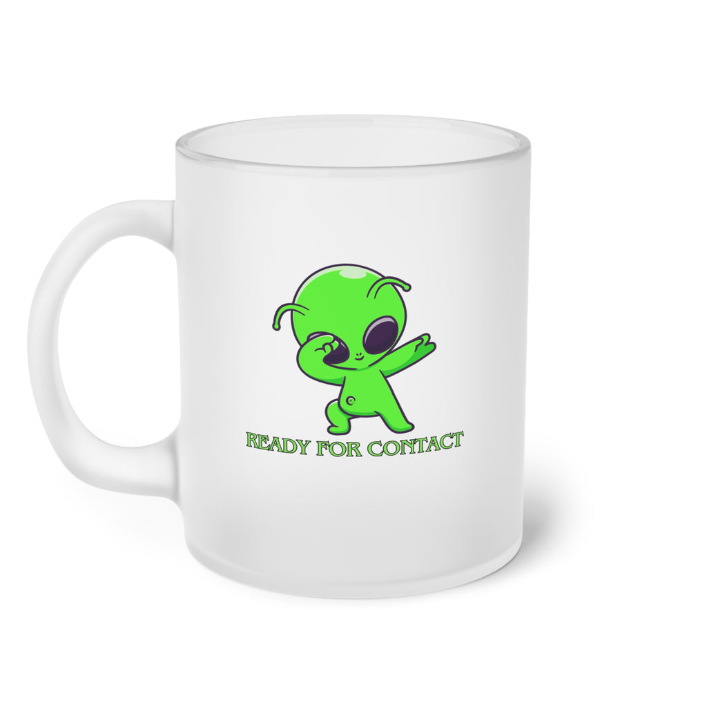 "Ready for Contact” Mattierte Glastasse – Für Alien- & UFO-Fans