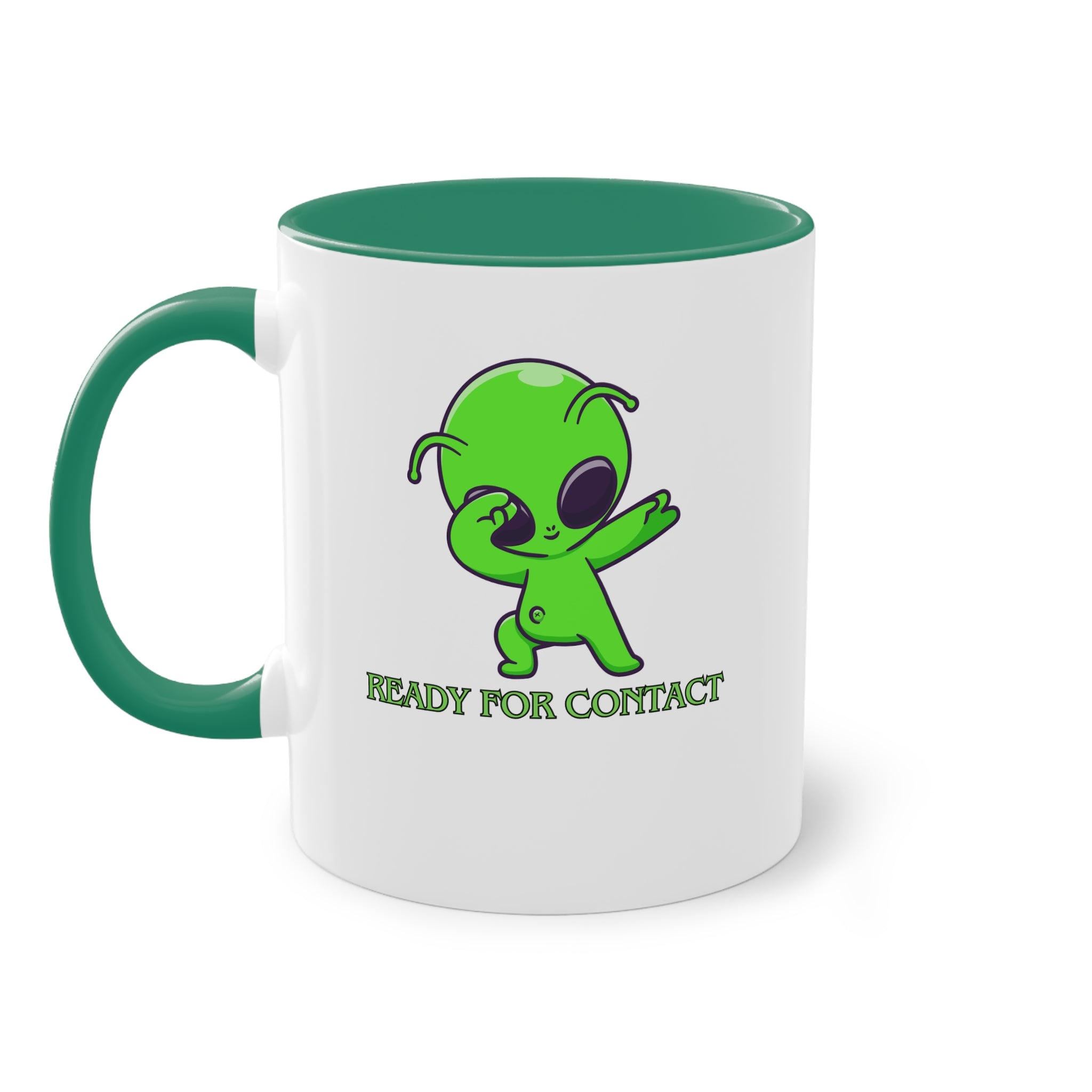 Ready for Contact – Zweifarbige Alien Tasse | UFO Geschenk | Cosmic Coffee Mug