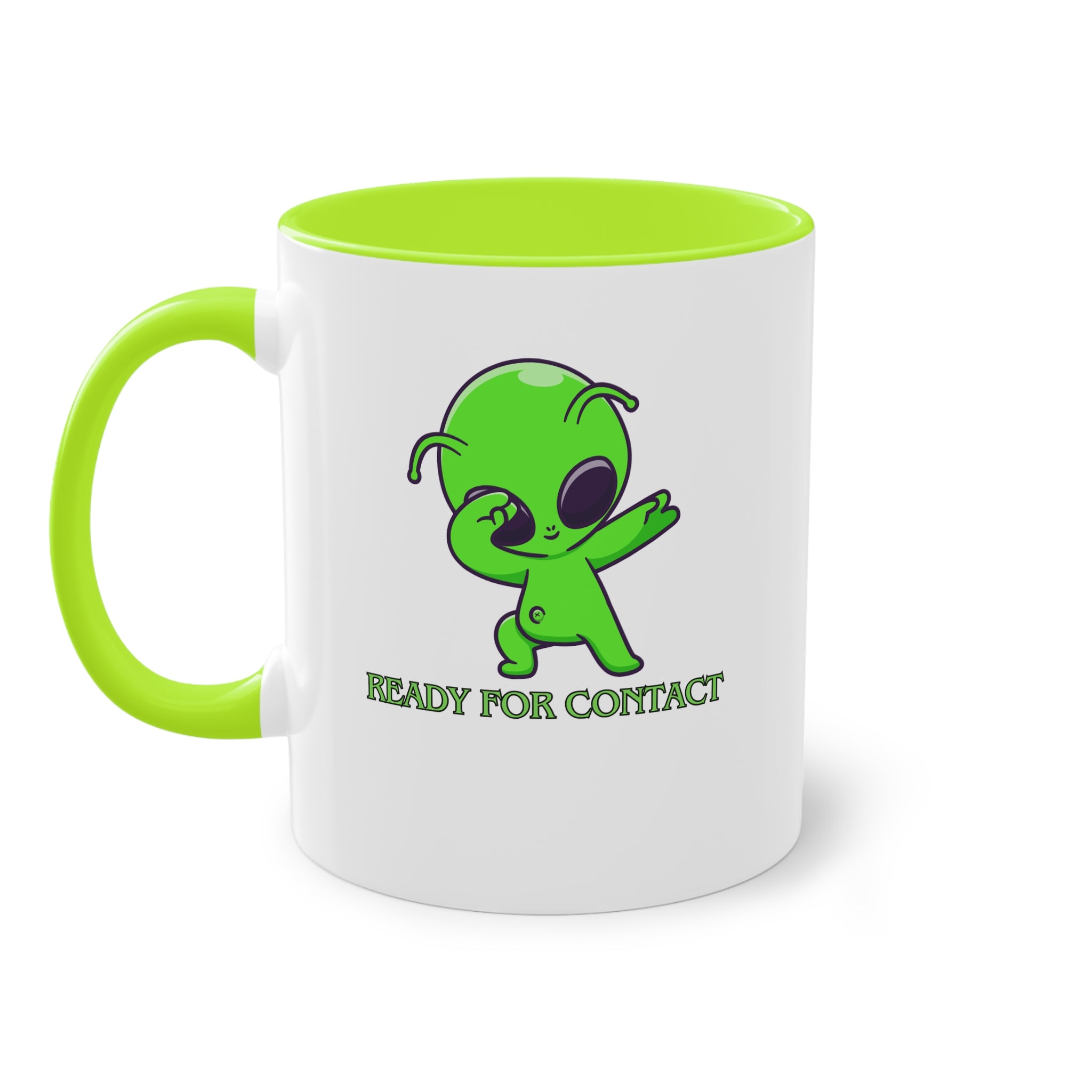 Ready for Contact – Zweifarbige Alien Tasse | UFO Geschenk | Cosmic Coffee Mug