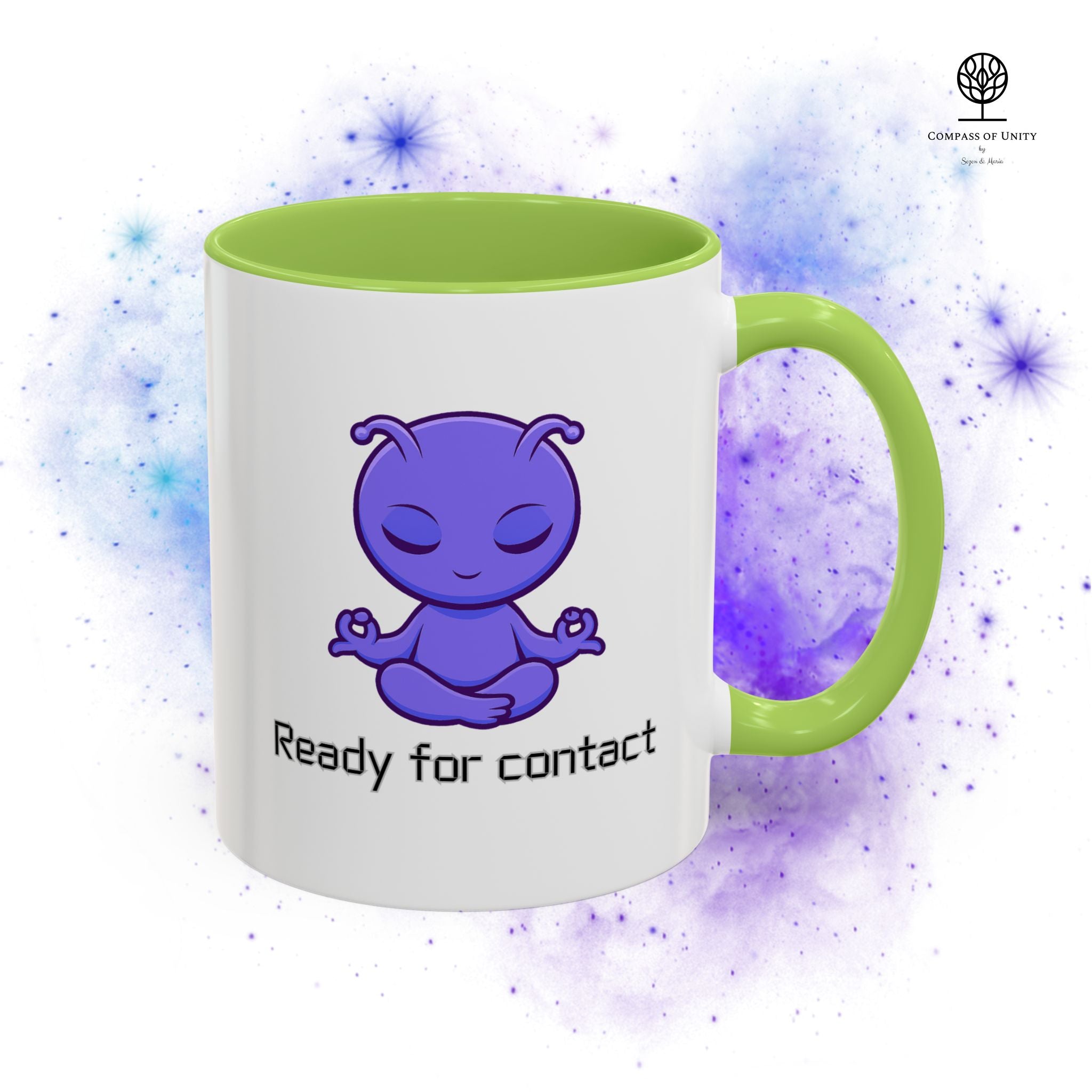 Ready For Contact - Keramik Tasse 325ml | Alien Design für Büro & Home