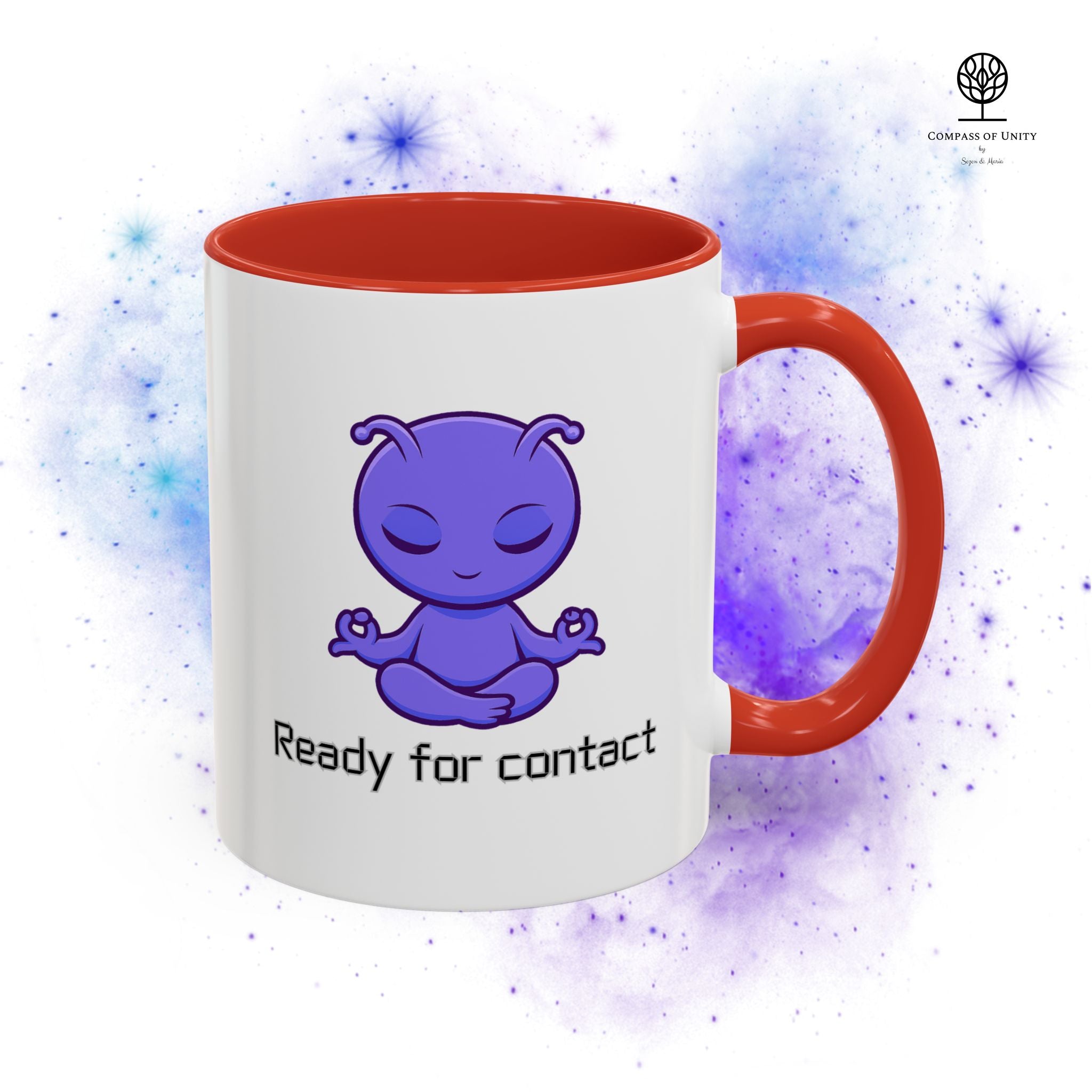 Ready For Contact - Keramik Tasse 325ml | Alien Design für Büro & Home