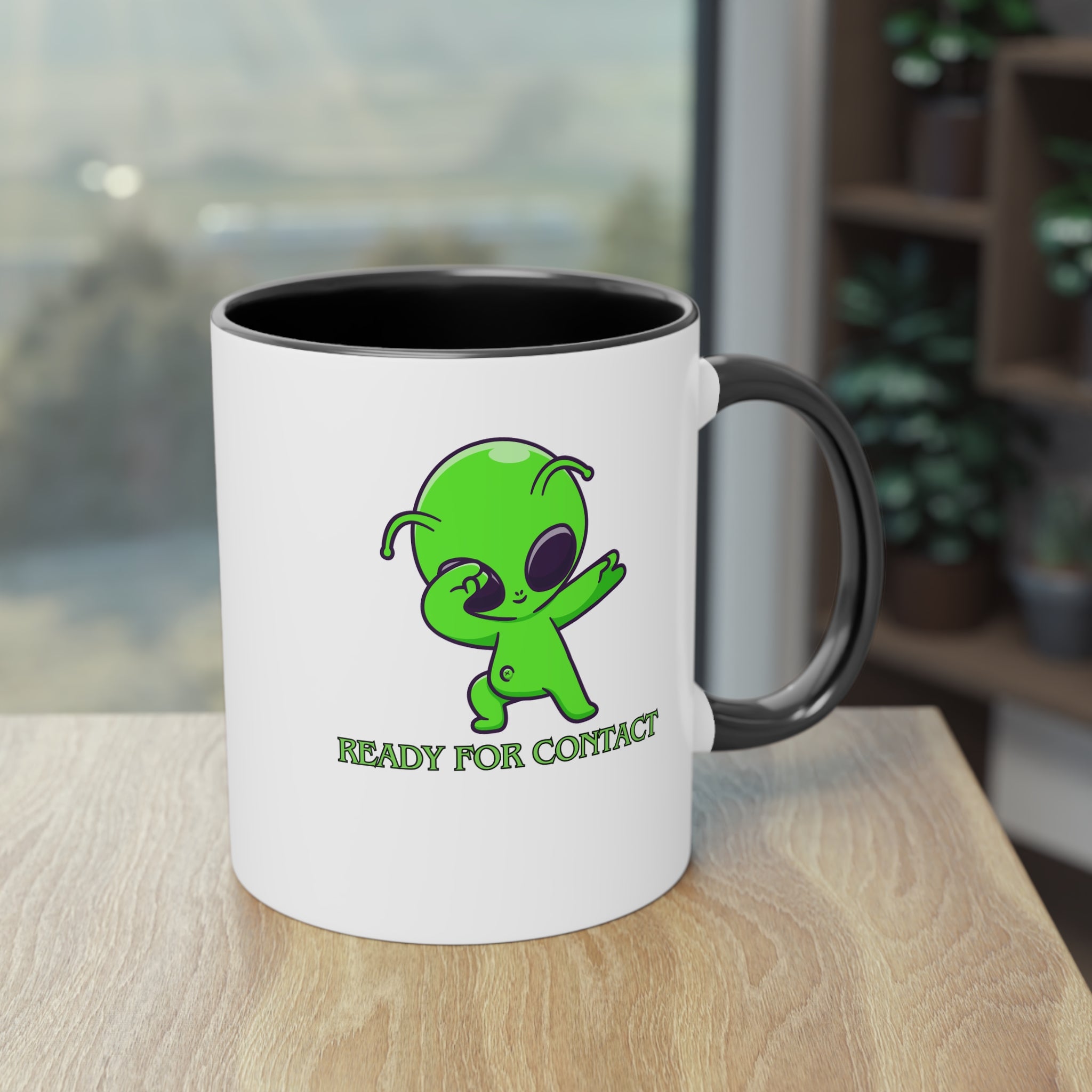 Ready for Contact – Zweifarbige Alien Tasse | UFO Geschenk | Cosmic Coffee Mug