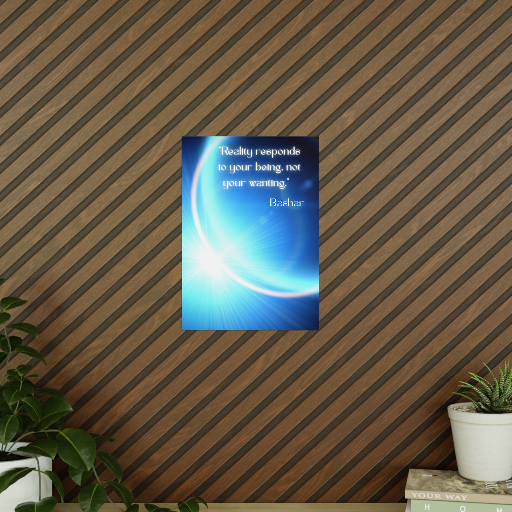 Wandposter  „Reality responds to your being“ | Hochwertiger Druck für Räume mit Bewusstsein & Klarheit