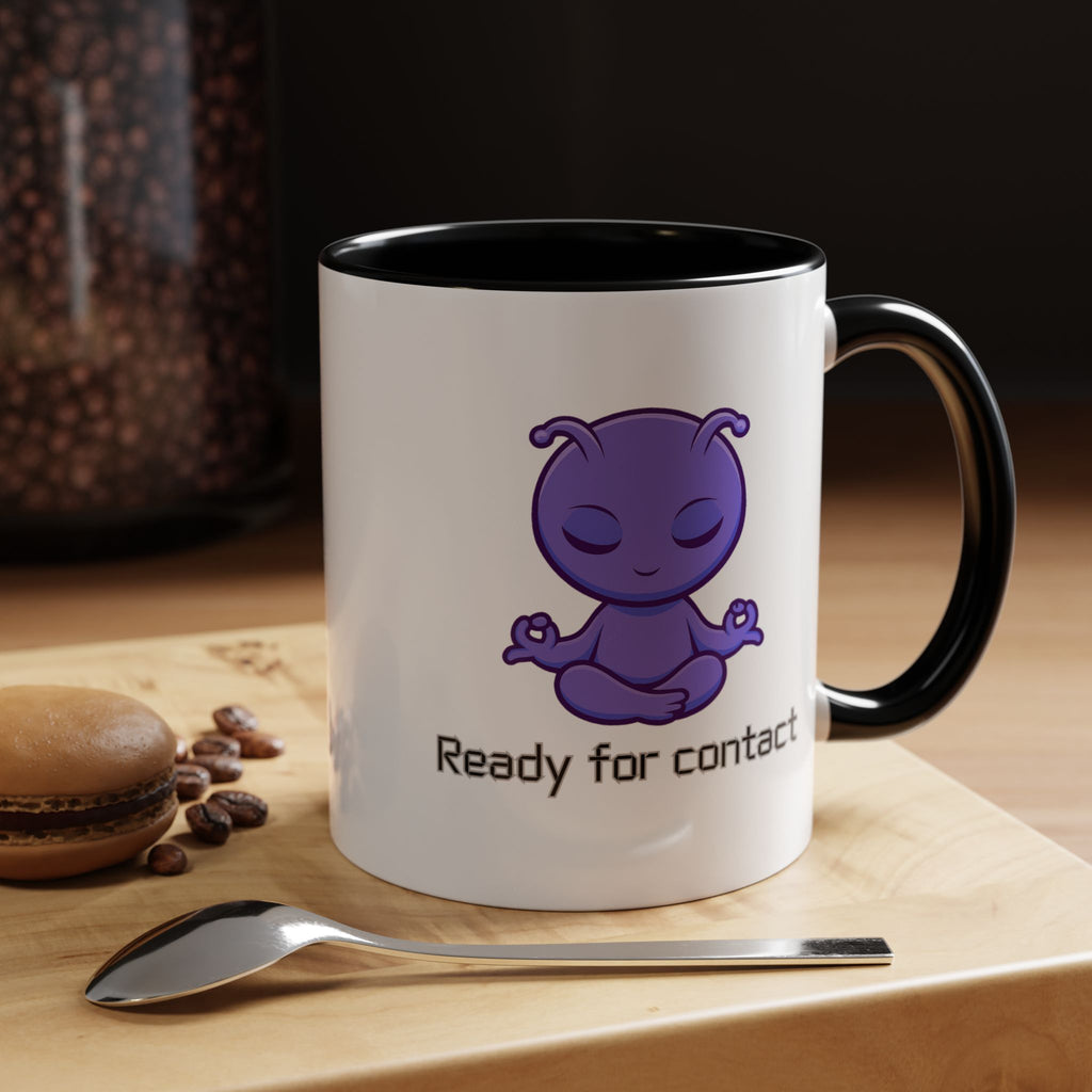 Ready For Contact - Keramik Tasse 325ml | Alien Design für Büro & Home