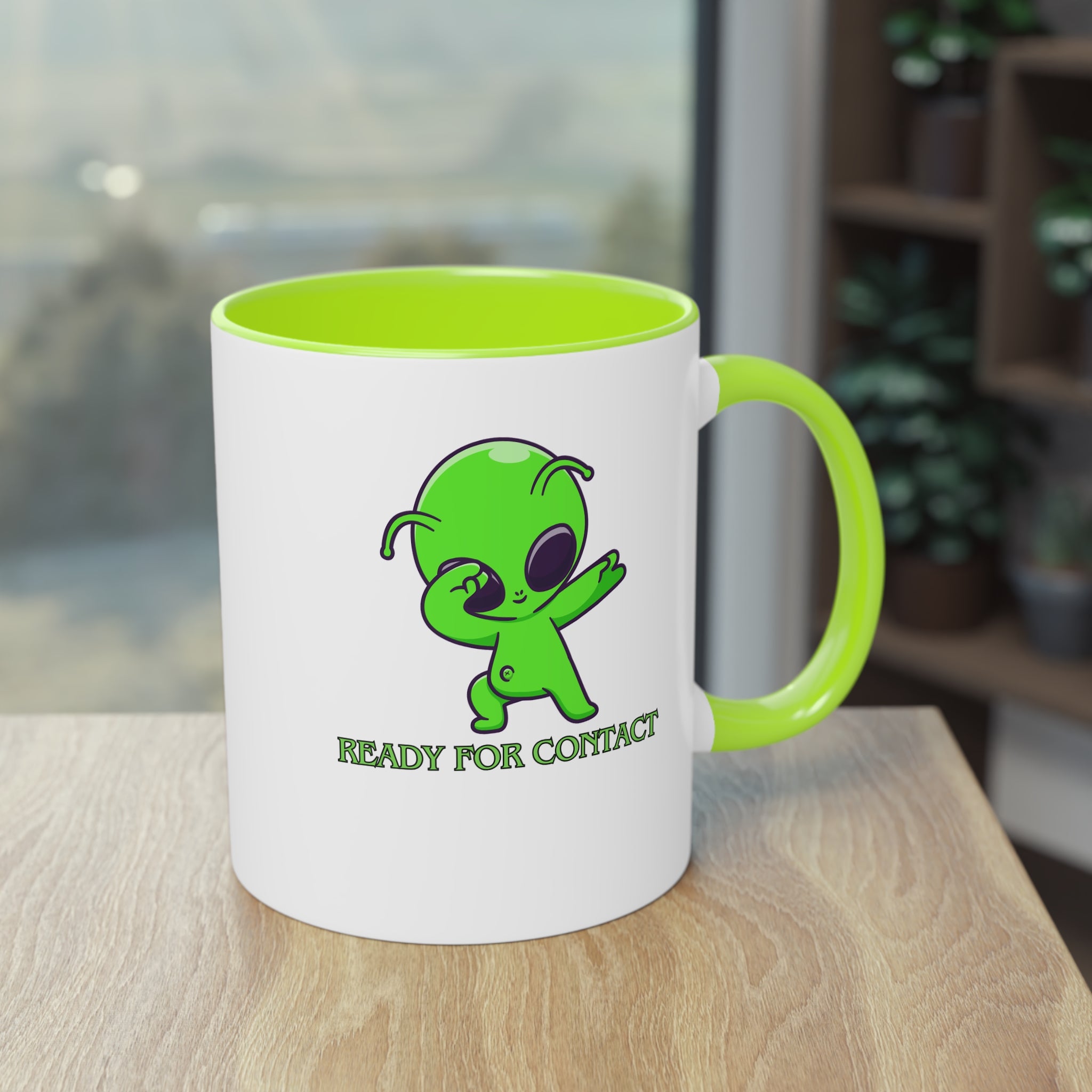 Ready for Contact – Zweifarbige Alien Tasse | UFO Geschenk | Cosmic Coffee Mug