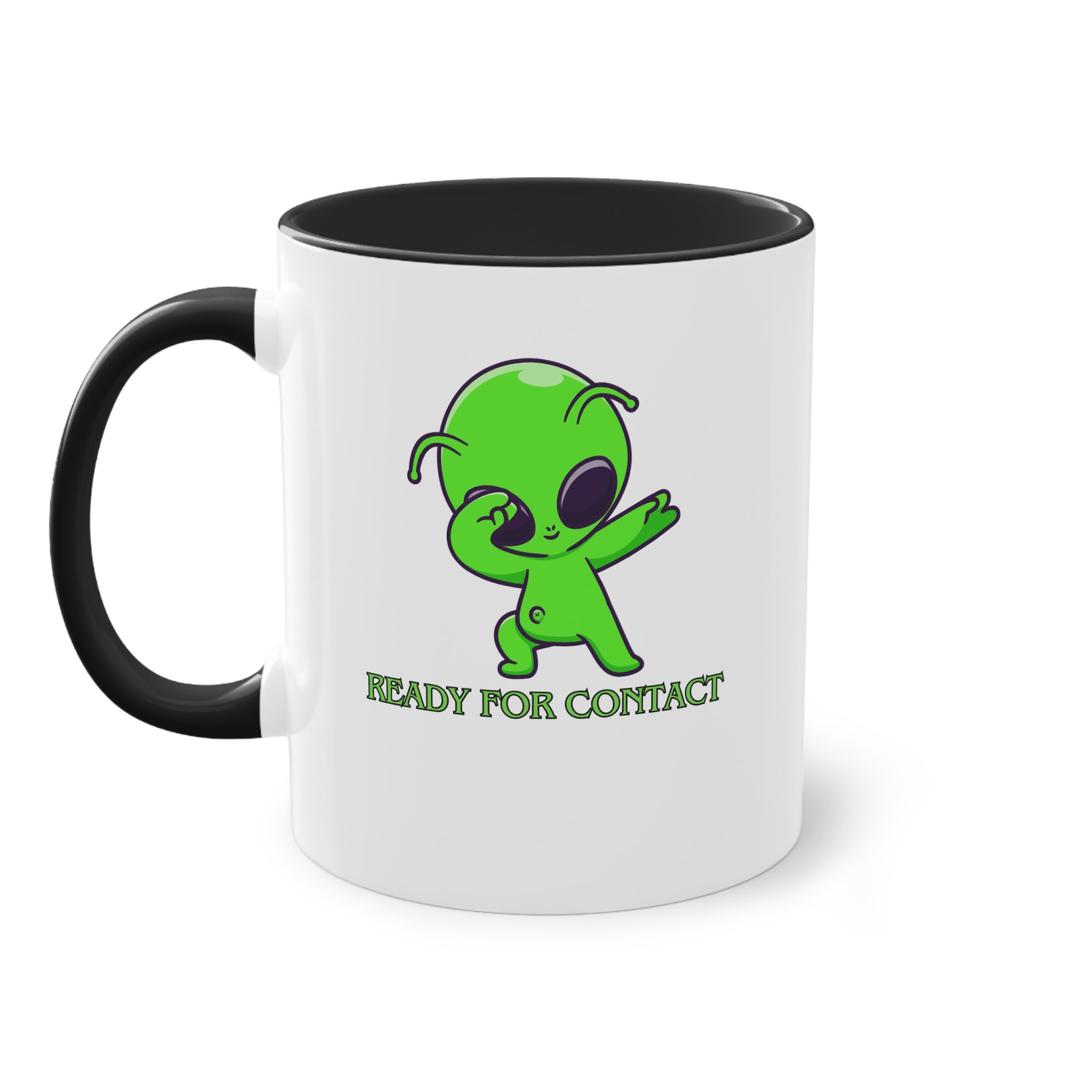 Ready for Contact – Zweifarbige Alien Tasse | UFO Geschenk | Cosmic Coffee Mug