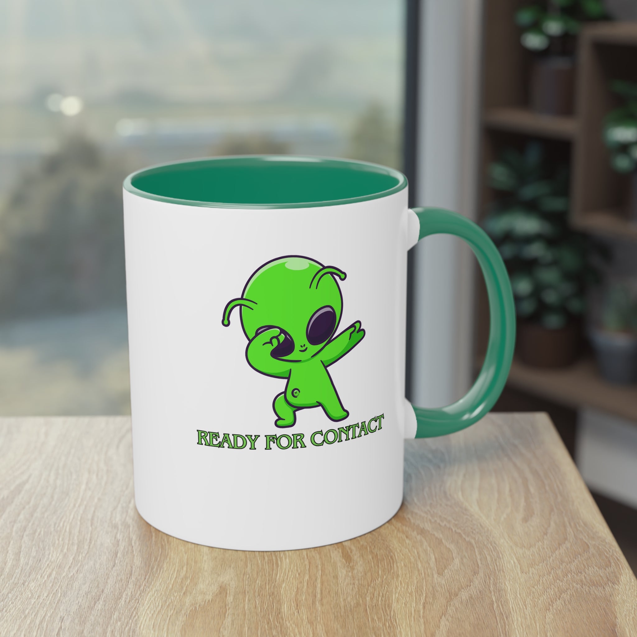 Ready for Contact – Zweifarbige Alien Tasse | UFO Geschenk | Cosmic Coffee Mug