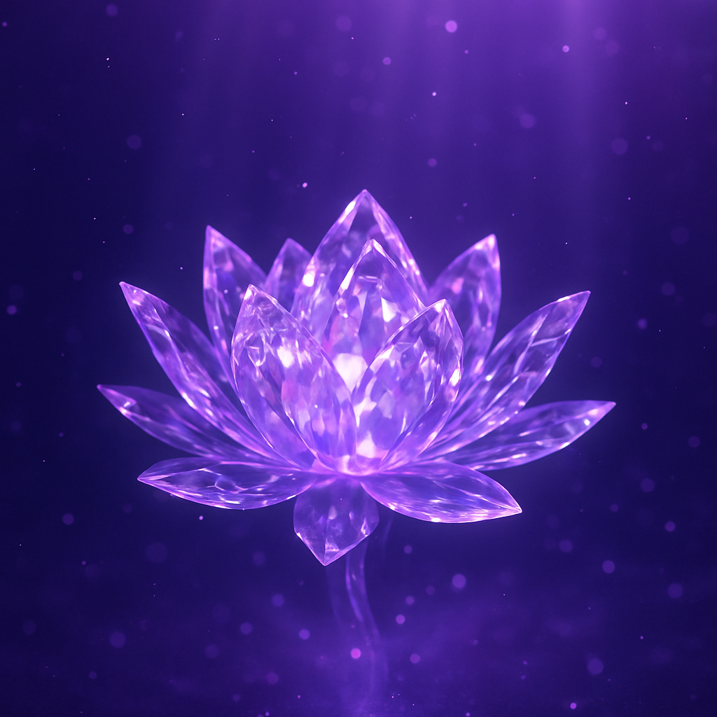 Kristall-Lotus Wandbild – Chakra-Kunst in 7 Farben | Premium Canvas Print