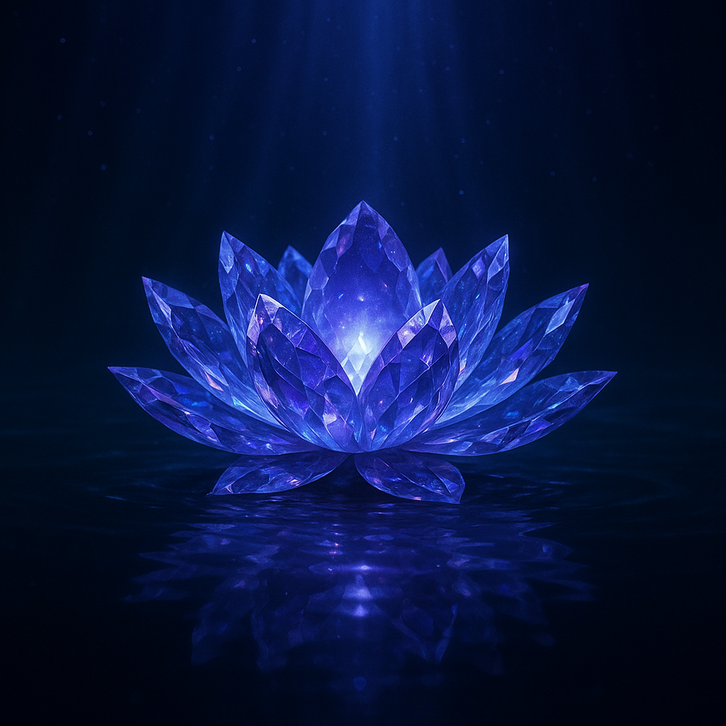 Kristall-Lotus Wandbild – Chakra-Kunst in 7 Farben | Premium Canvas Print