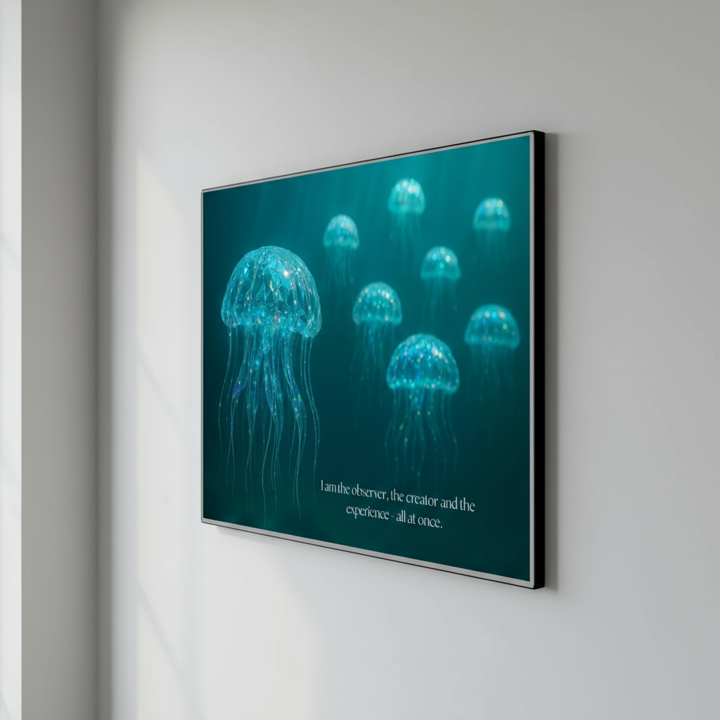 Kristalline Quallen - Premium Hartschaumdruck 50x70 cm