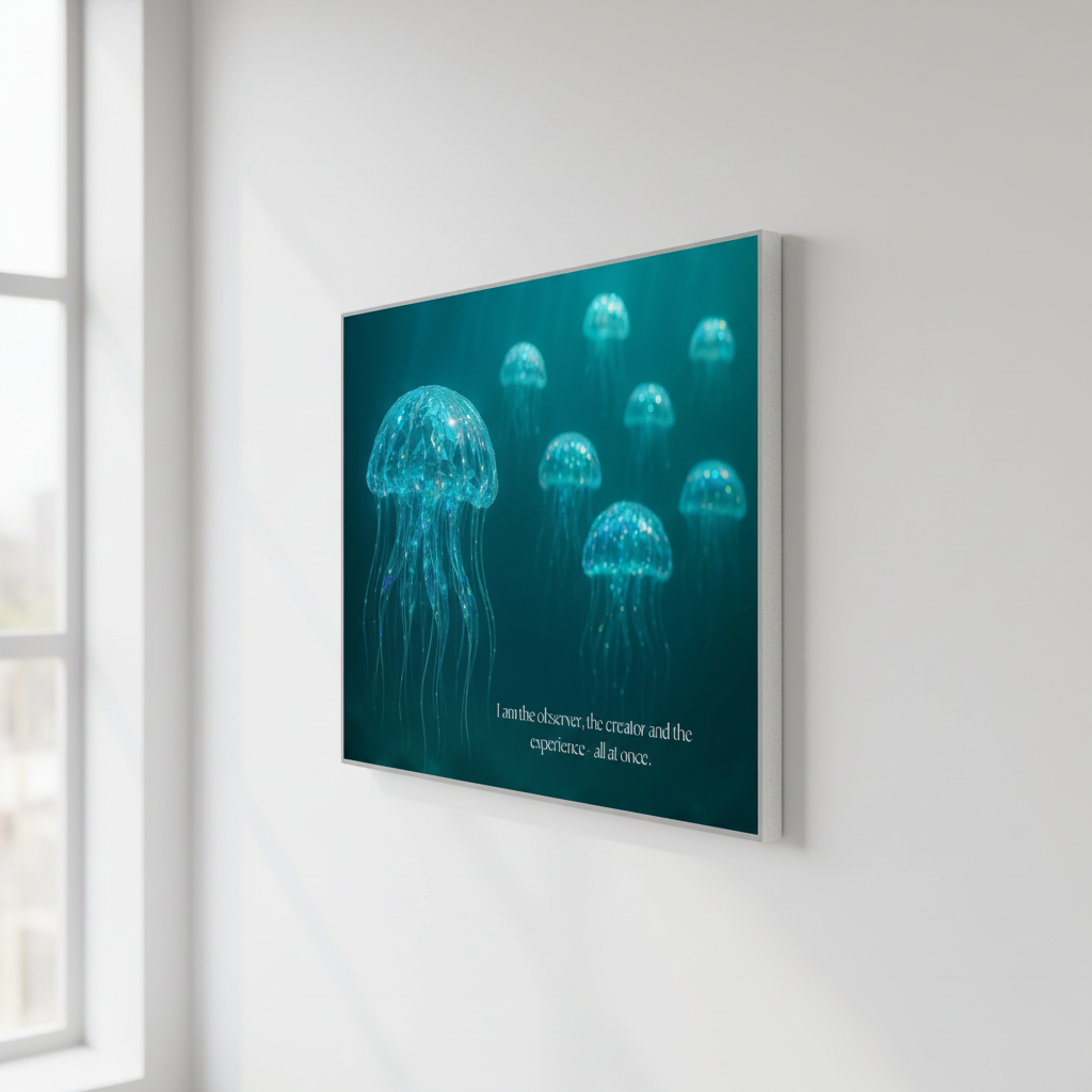 Kristalline Quallen - Premium Hartschaumdruck 50x70 cm